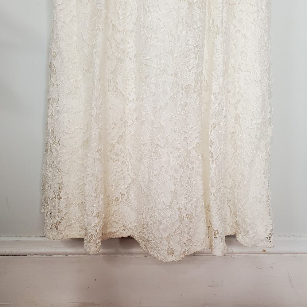Lulus Rosetta Floral Lace Sweetheart Mermaid Maxi Dress White 24949 Size Medium - Picture 9 of 12